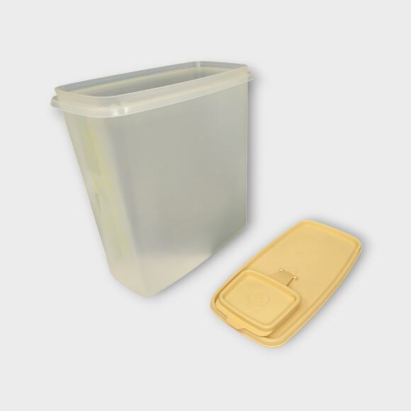 Tupperware Cereal Container Keeper With Tan Lid Wide Mouth Flip Top With Seal - Picture 6 of 6